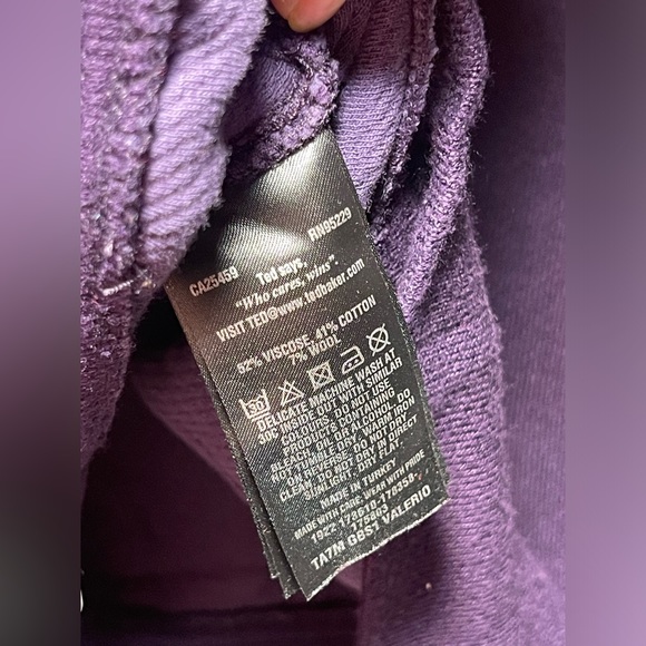 Ted Baker 1/4 Zip Long Sleeve Purple Pullove Sweatshirt Viscose - Picture 8 of 9